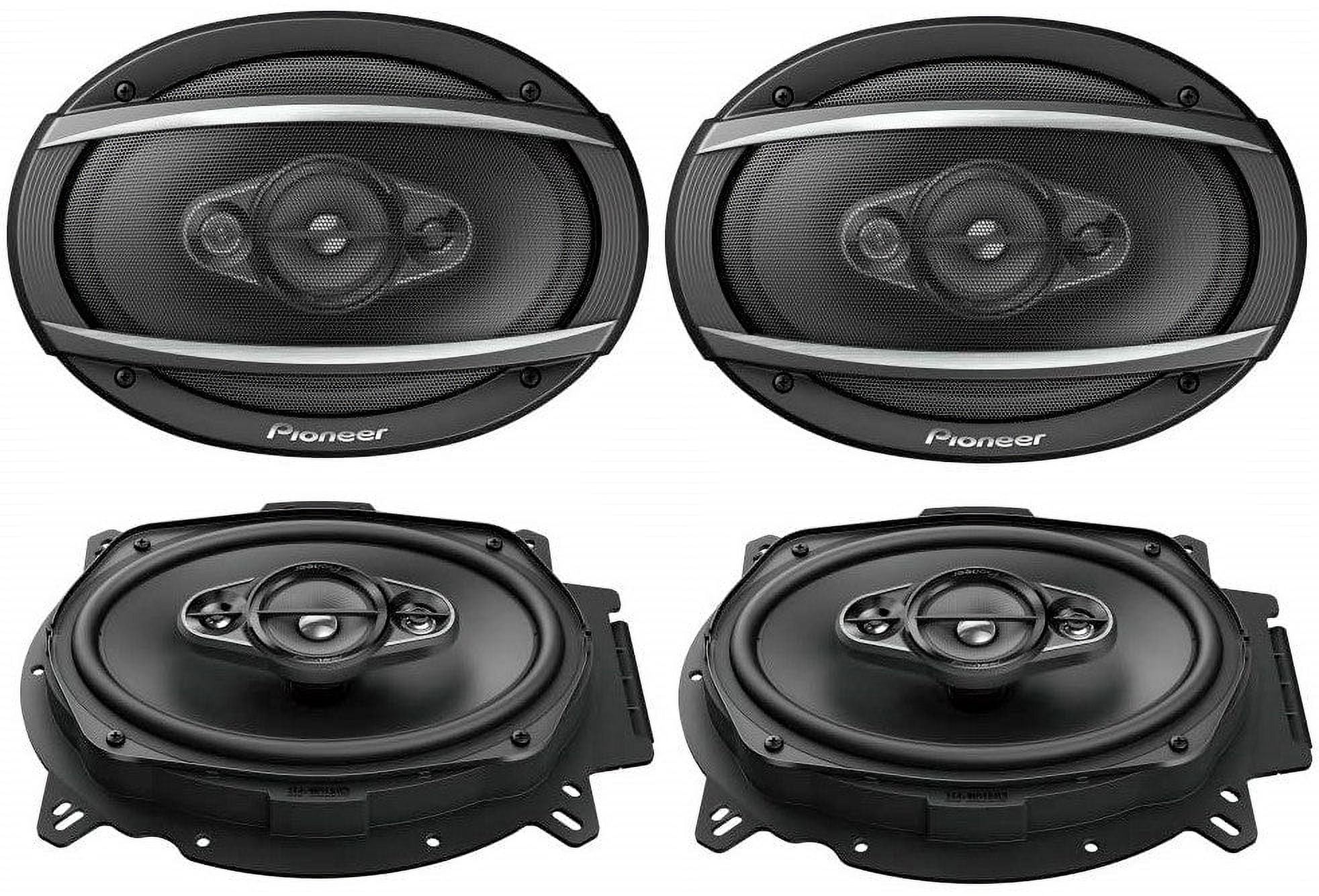 2 Pioneer TS-A6960F 6x9" 450W 4-Way Car Speakers + 2 Boxes + 50ft Wire - NEW