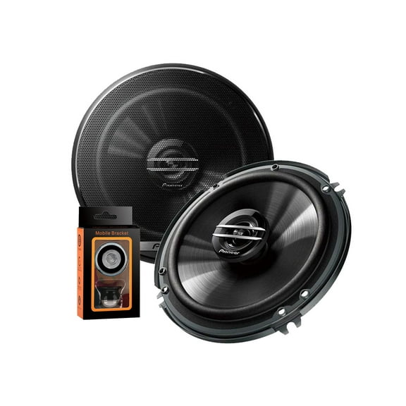Pioneer TS-G1620F 600W Max (80W RMS) 6.5" G-Series 2-Way Coaxial Car Speakers + Absolute Magnet Phone Holder