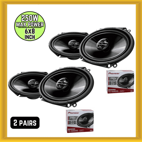 Pioneer TS-G6820S 6x8" 2-way 30mm Tweeter Car Coaxial Speakers 250W each 2 PAIRS