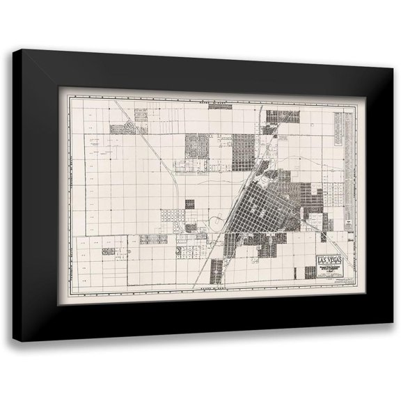 Pioneer Title 14x11 Black Modern Framed Museum Art Print Titled - Las Vegas Nevada Landowner - Pioneer Title 1946