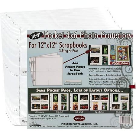 Genuine Pioneer BI-DIRECTIONAL 12x12 album pocket page refills - 4x6