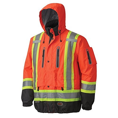 Pioneer V1130150-XL Premium High Visibility Safety Jacket-Waterproof, Orange, X-Large