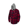 thumbnail image 1 of Pioneer V3080397-3XL Quilted Hooded Polar Fleece Shirt, Red-Black Plaid, 3XL, 1 of 8