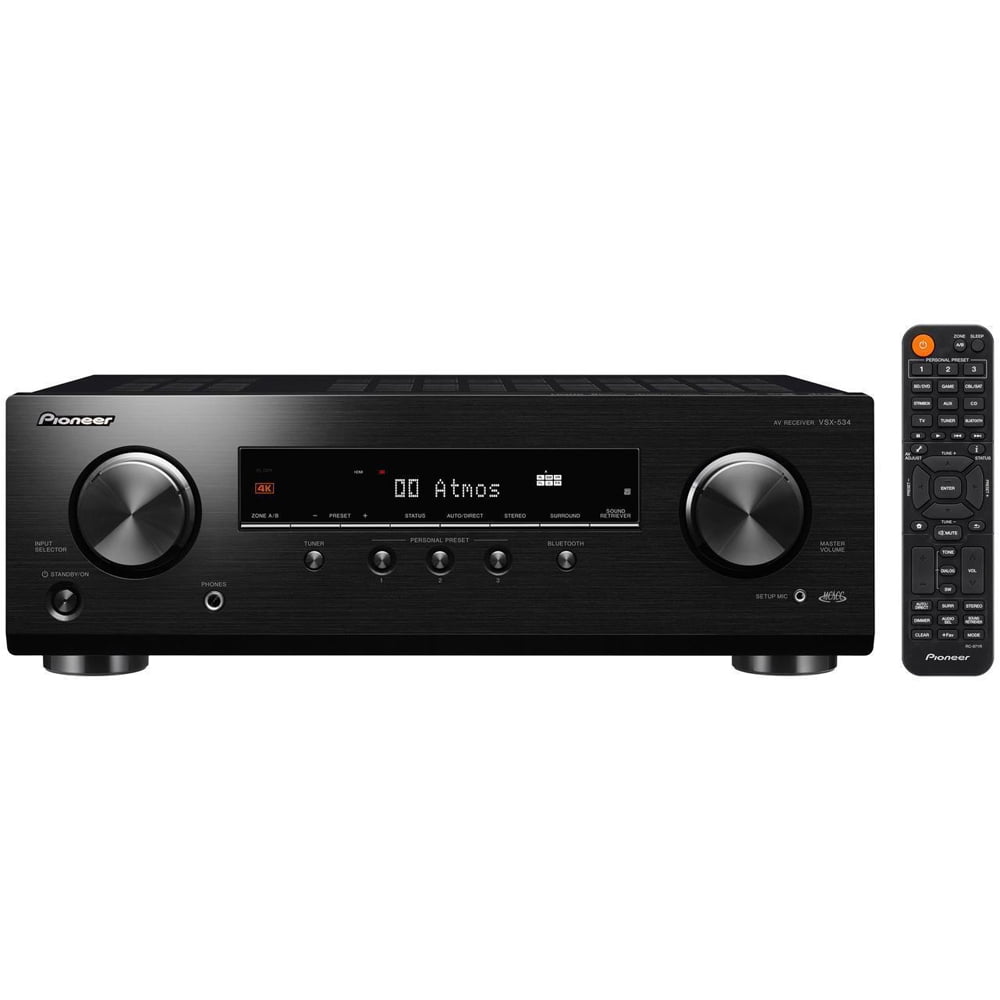 Pioneer VSX-534 - AV receiver - 4K - HDR - 5.2 channel - 5 x 80 Watt