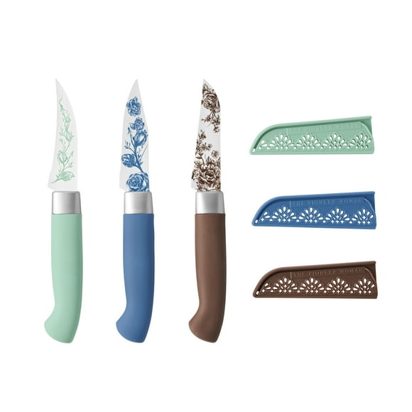 The Pioneer Woman Agatha 3-Piece Stainless Steel Paring Knife Set