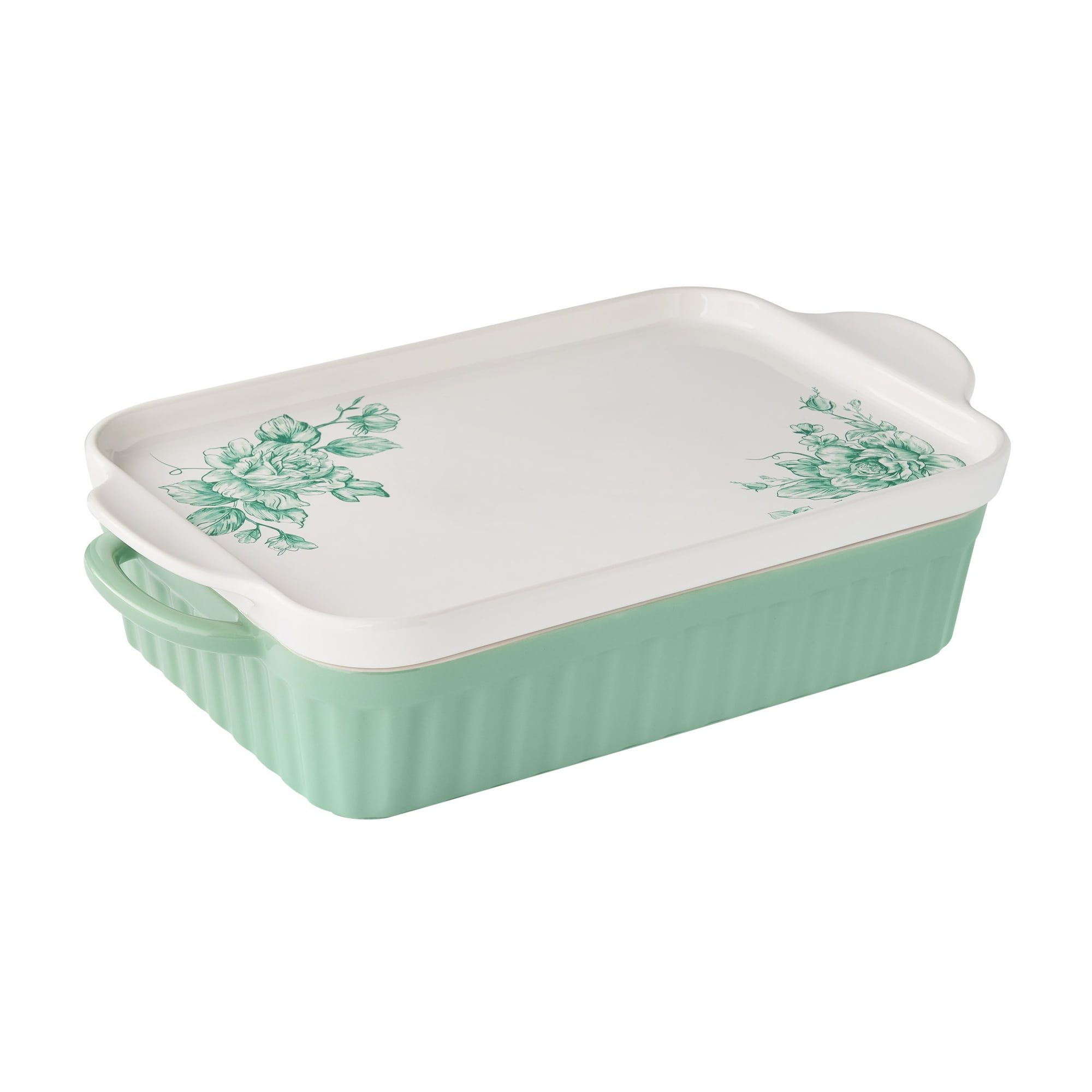 The Pioneer Woman Agatha Rectangular Baker with Platter Lid, 9" x 13"