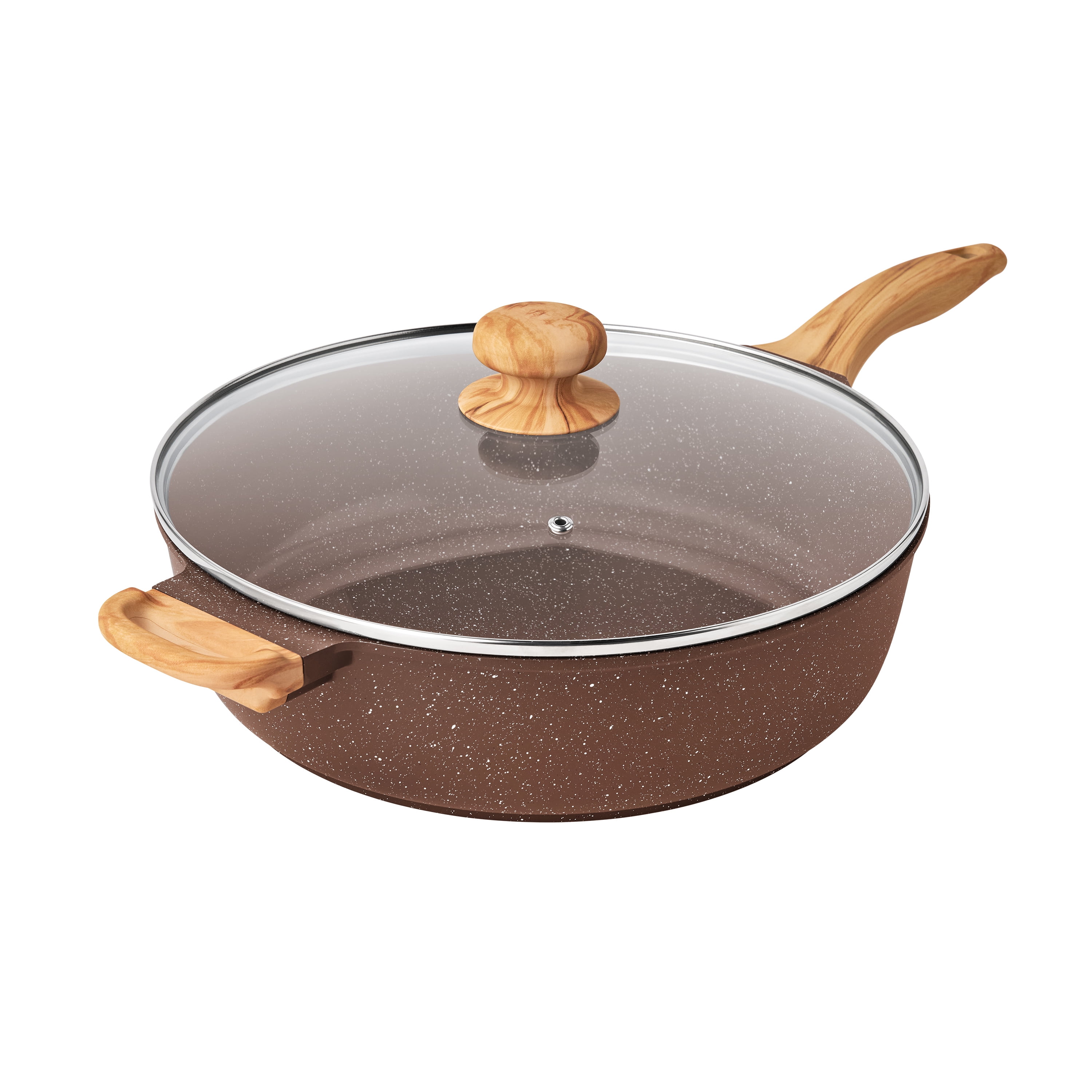 The Pioneer Woman 6-Quart Cast Aluminum Jumbo Cooker Saute Pan, Brown Speckle