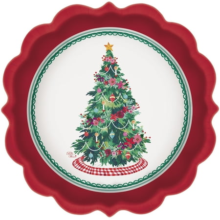 Pioneer Woman Christmas Pine Paper Dinner Plates, 11.5in, 8ct