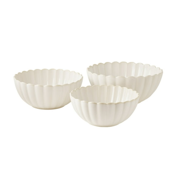 The Pioneer Woman Colette Stoneware Nesting Bowls, Cream, Set of 3