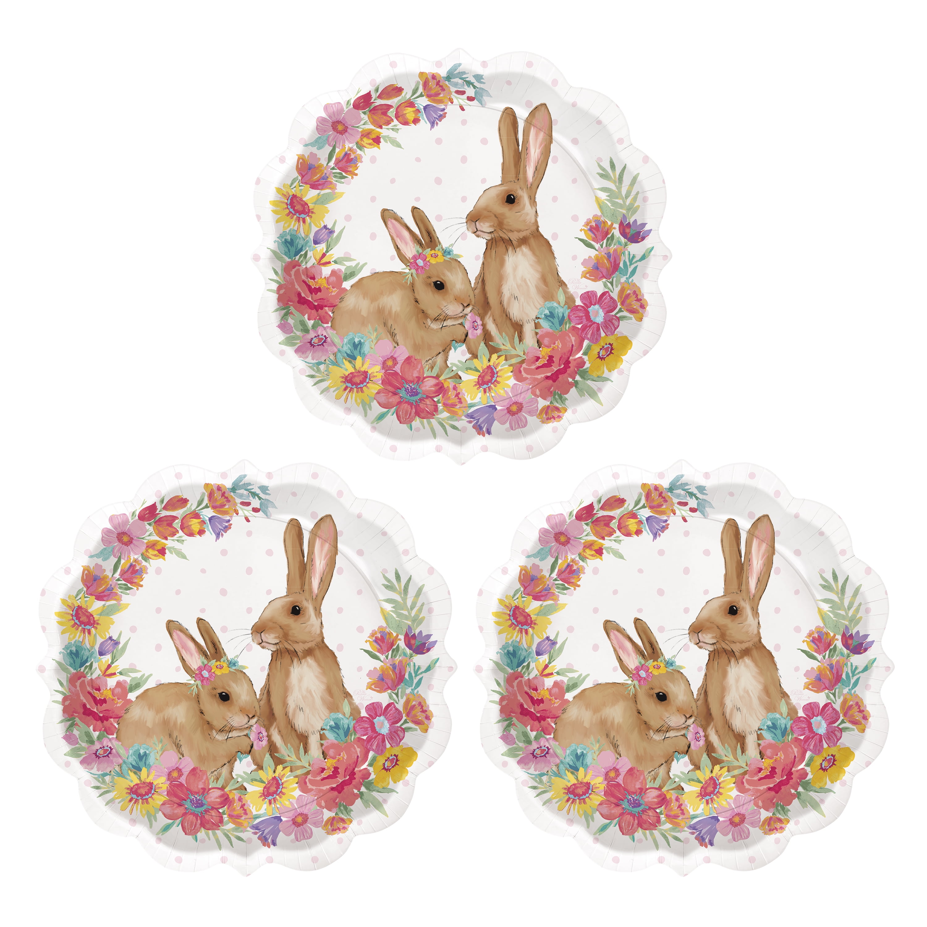 Pioneer Woman Easter Bunny Paper Dinner Plates, 11.5in, 24ct