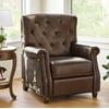 Pioneer Woman Harper Leather Recliner, Whiskey & Faux Cowhide Upholstery
