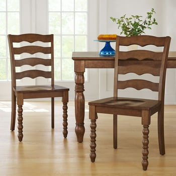 Pioneer Woman Harper Solid Wood Dining Chairs, 2 Pack, Homestead Brown