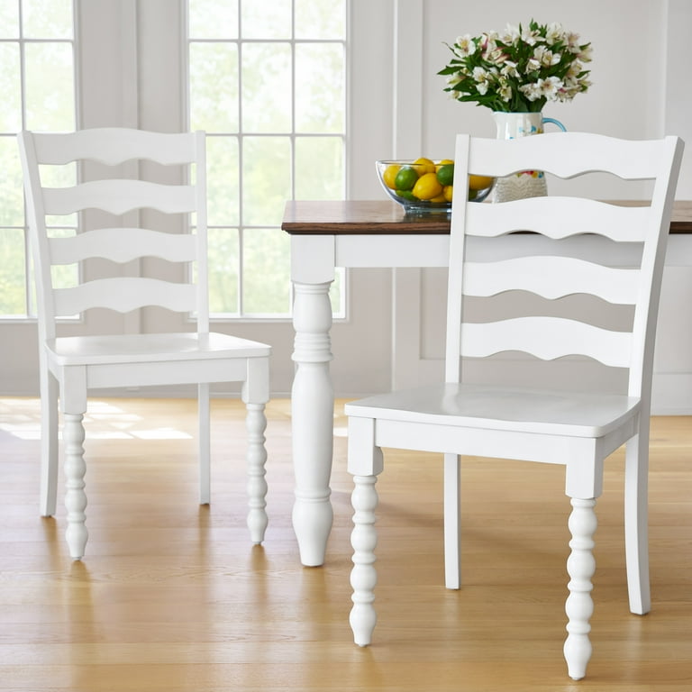 Pioneer Woman Harper Solid Wood Dining Chairs, Pack, White