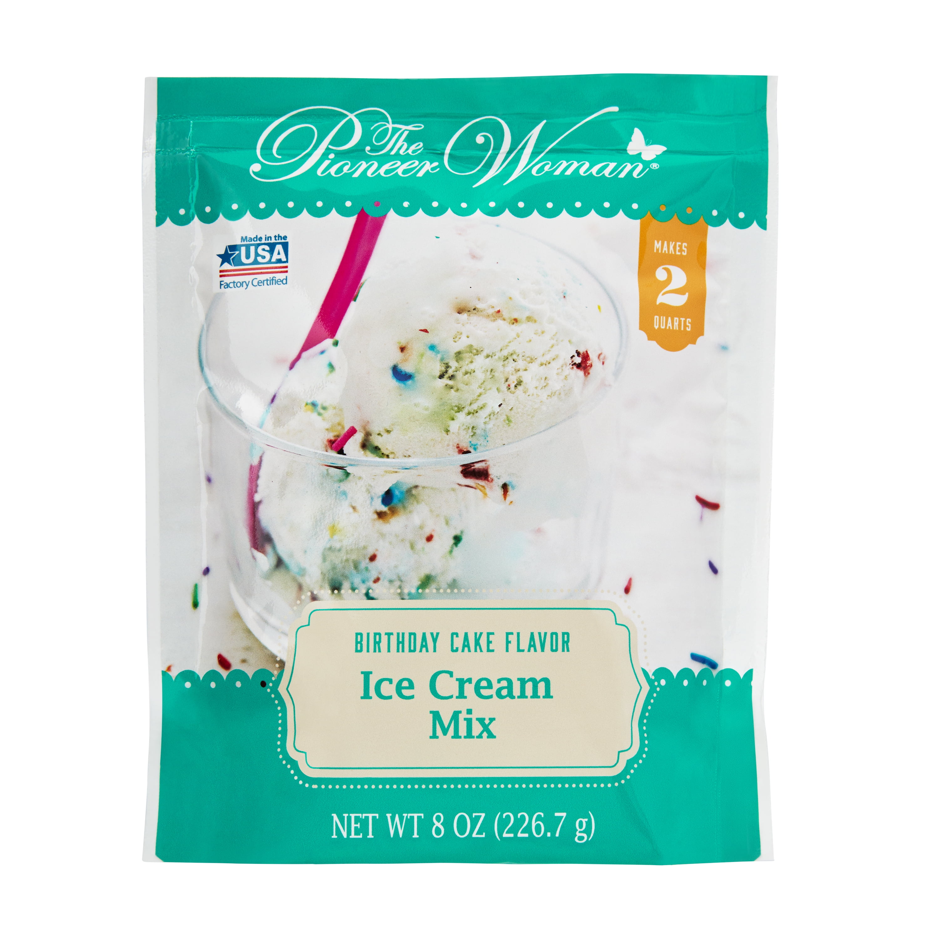 Pioneer Woman PWICMX8BDAY Individual 8 oz. Birthday Cake Ice Cream Mix Packet