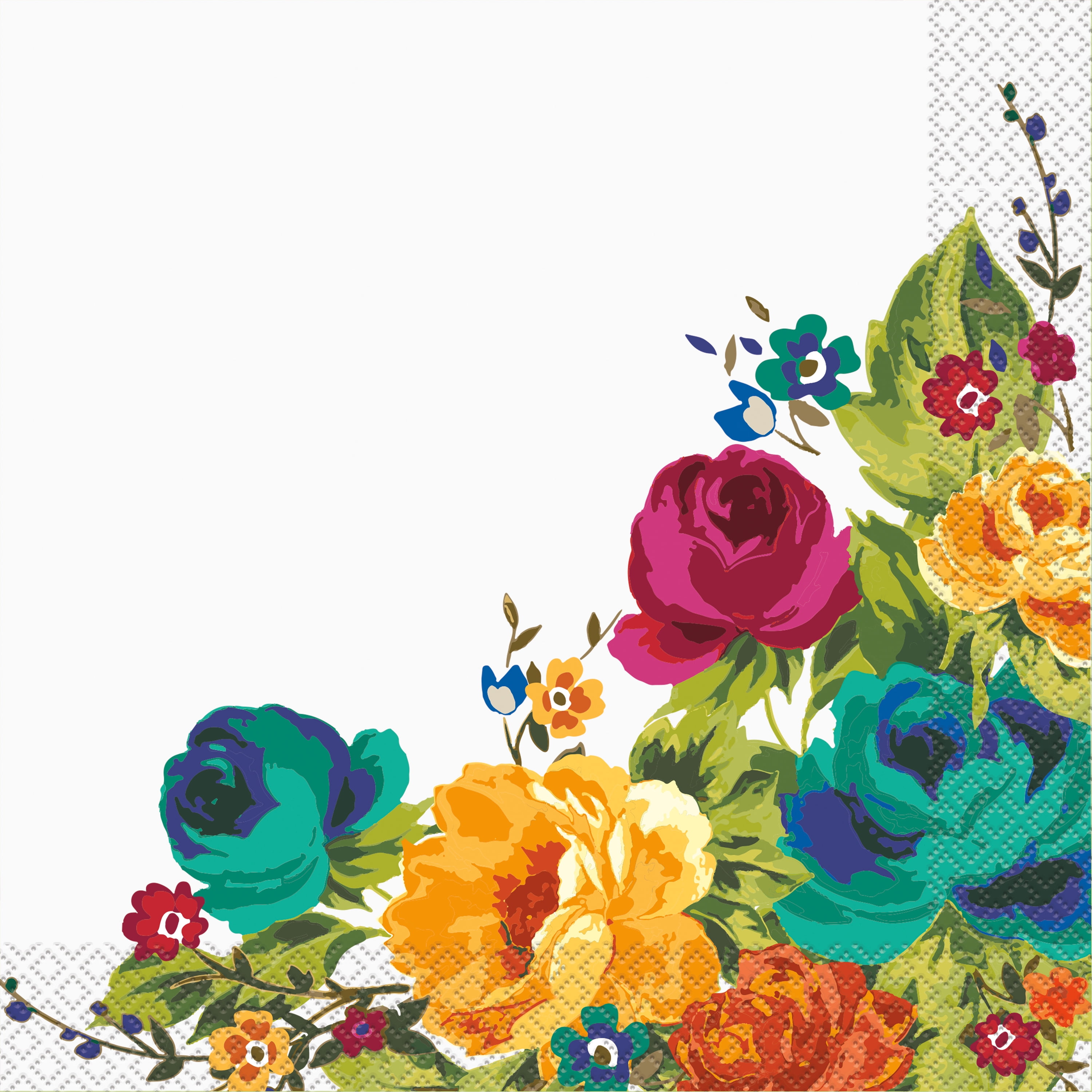 Pioneer Woman Timeless Floral Paper Dinner Napkins, 8 in, 20ct