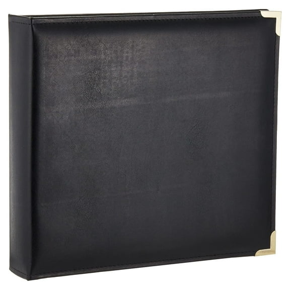 Pioneer holds 12 Inch by 12 Inch 3-Ring Sewn Cover Memory Book Binder, Black