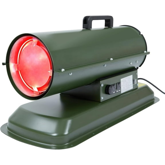 PioneerWorks 80,000 BTU Forced Air Diesel Heater & Kerosene Heater, Space Heater with Thermostat Temperature Control, Portable for Outside, Jobsite, Garage and Construction Site,Green