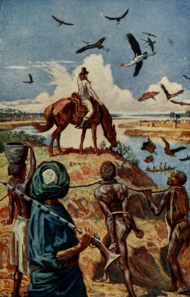Pioneers of West Africa 1912 Mungo Parks first sight of the Niger 1796 Canvas Art - Sir Harry Johnston (18 x 24)