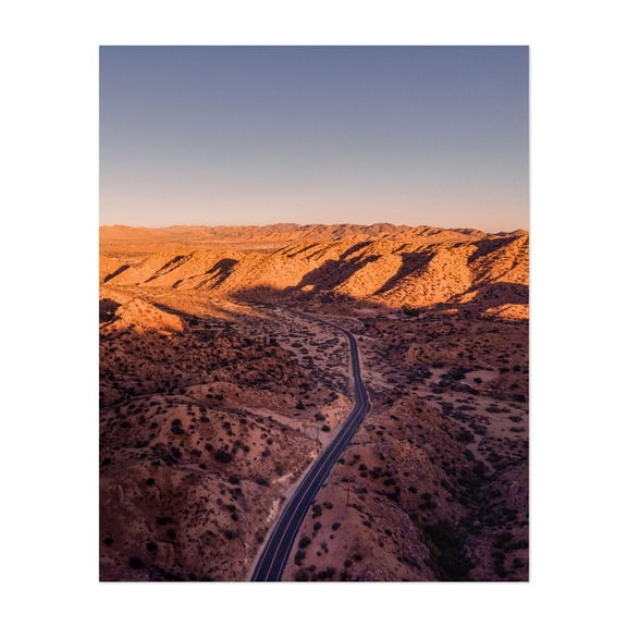 Pioneertown Road at Sunset - Pioneertown California Photography Desert Landscape Scenic Nature Sunset Travel Poster Minimalist Unframed Wall Art Print 6 x 8 inches