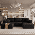 thumbnail image 1 of Pionex 108" Sectional Couch with Ottoman, Cloud Modular Boneless Couch, Deep Seat U-Shaped Sofa, Upholstered 3-Seater Sofas for Living Room, No Assembly Required, 1 of 11