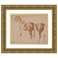 thumbnail image 1 of Piotr Michałowski 14x12 Gold Ornate Wood Frame and Double Matted Museum Art Print Titled - Study of the Horse and His Zad (1832-1835), 1 of 4
