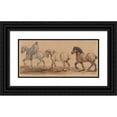 thumbnail image 1 of Piotr Michałowski 14x8 Black Ornate Wood Framed Double Matted Museum Art Print Titled: Three Horses Harnessed One Behind the Other (1845-1848), 1 of 5
