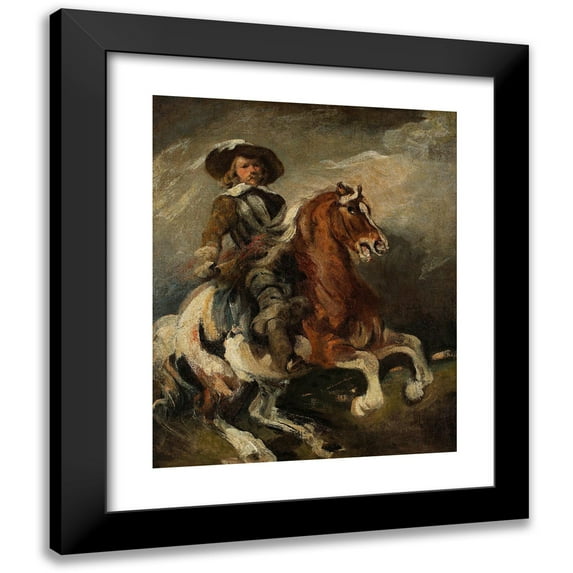 Piotr Michałowski 15x18 Black Modern Framed Museum Art Print Titled - Cavalryman (1840s)