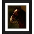 thumbnail image 1 of Piotr Michałowski 15x18 Black Ornate Wood Framed Double Matted Museum Art Print Titled - Bay Horse's Head (1833-1834), 1 of 5