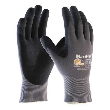 Pip 34-874V/S Coated Gloves, Micro Foam Nitrile, Palm, Fingers, 4 Abrasion