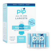 Pip Diabetic Lancets, All-in-One Safety Lancets for Blood Sugar Testing, 30G x 1.0mm, 100 Count