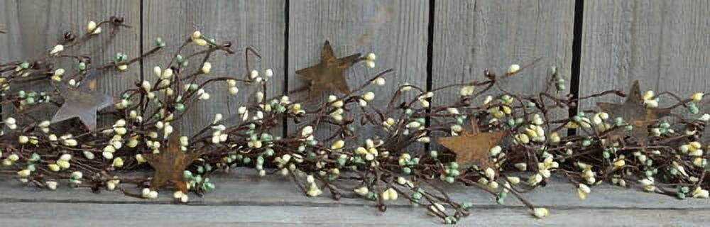 Pip Berry Garland With Stars, Ivory, 40 $23.99 - Rustic Rooster