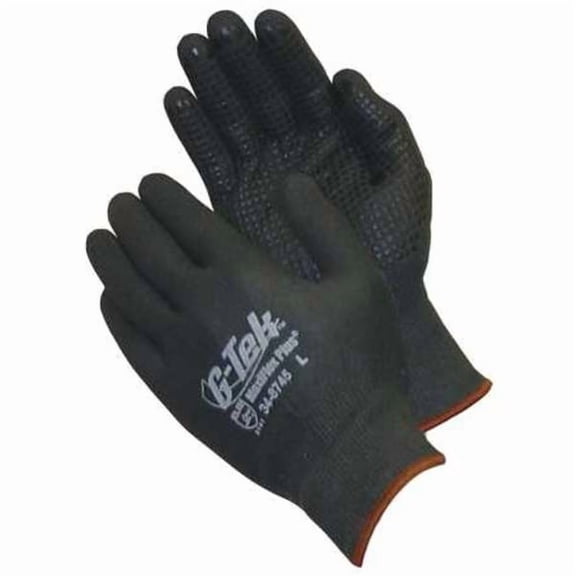 Pip Coated Gloves,S,Black,Nylon,PK12 348745S