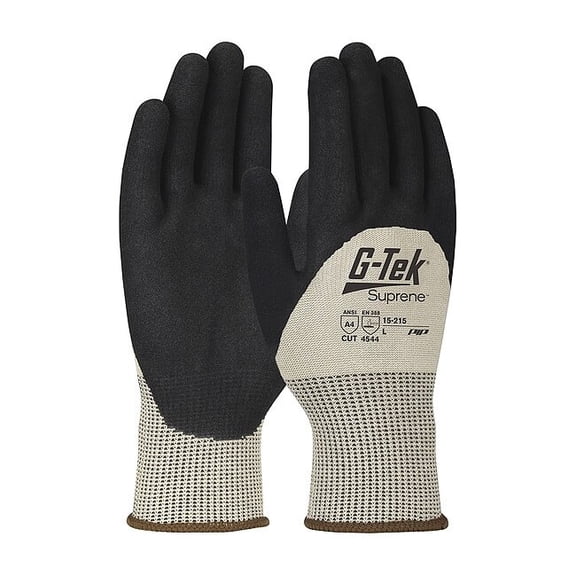 Cut-Resistant Glove, Cut Level A4 ,Dipped ,Foam Nitrile ,Sandy ,M 12 PK