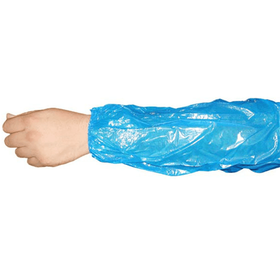 Disposable Sleeve: Polyethylene, 18 inch, Blue, 1 mil Thick, 1,000 PK