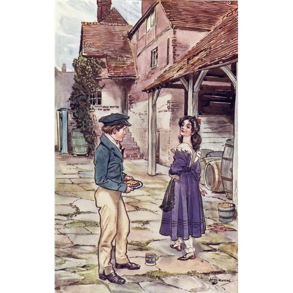Pip & Estella. Frontispiece By H.M. Brock From The Book Great Expectations By Charles Dickens Poster Print, 11 x 18