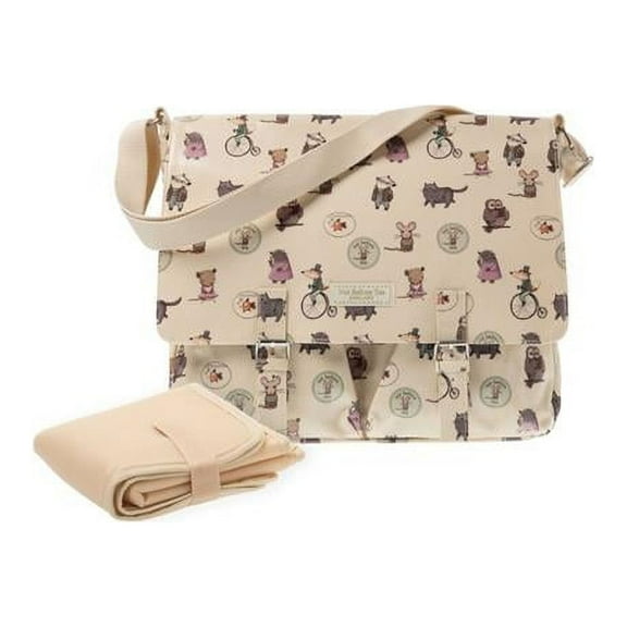 Pip & Friends Buckle Bag Diaper Bag with Changing Mat, Cream