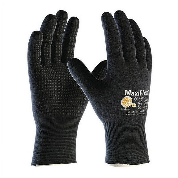 Pip Glove,Nitrile Dotted,Gray,Seamless,M,PR 34-8745/M