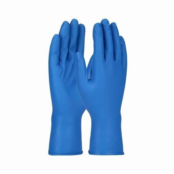 Grippaz Food Plus, Disposable Gloves, 8 mil Palm, Nitrile, Powder-Free, 3XL ( 12 ), 48 PK, Blue