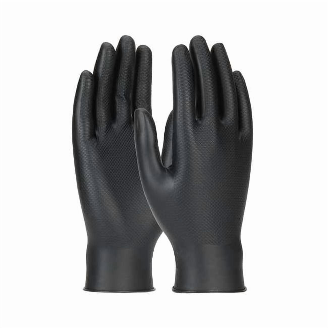 Grippaz Skins, Disposable Gloves, 6 mil Palm, Nitrile, Powder-Free, M ( 8 ), 50 PK, Black