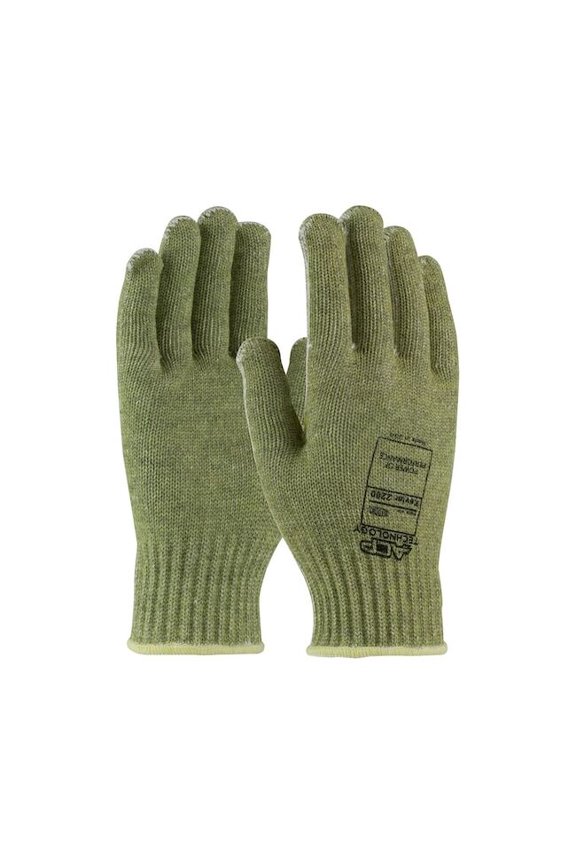 Pip Gloves, ACP/Kevlar(R), 350 Degrees F Max Temp., Green, L, 12 PK 07-KA744/L