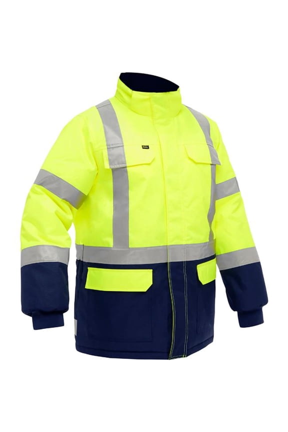 Pip Industries B3186235 Bisley Insulated Freezer Jacket with Navy Bottom, Hi-Vis Yellow - Medium
