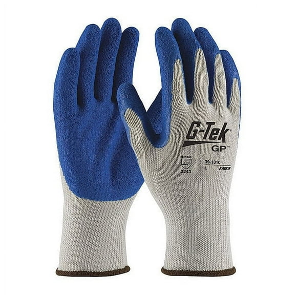 PIP Safety G-Tek 39-1310 Economy Weight Seamless Knit Polyester Glove with Latex Coated Crinkle Grip- Size 7 - S - 12 Pairs