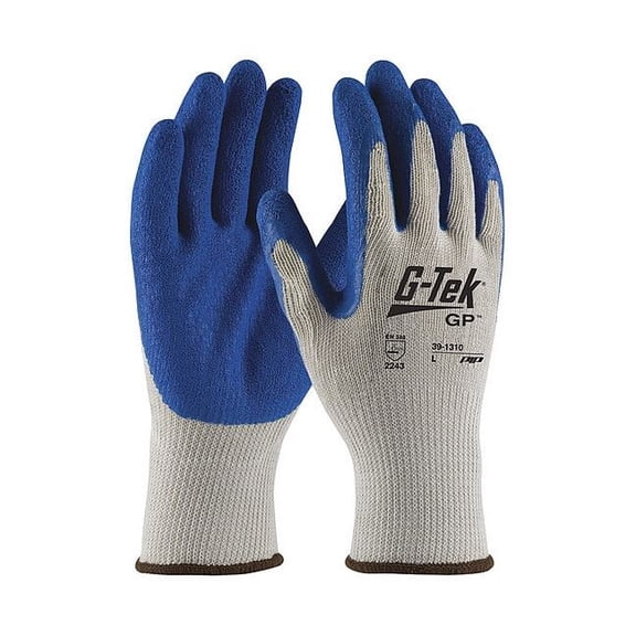 PIP Safety G-Tek 39-1310 Economy Weight Seamless Knit Polyester Glove with Latex Coated Crinkle Grip- Size 7 - S - 12 Pairs