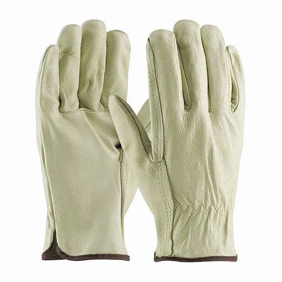 Leather Drivers Gloves, Premium Cowhide, Straight Thumb, Gunn Cut, Reinforced Palm, S, 12PK 994