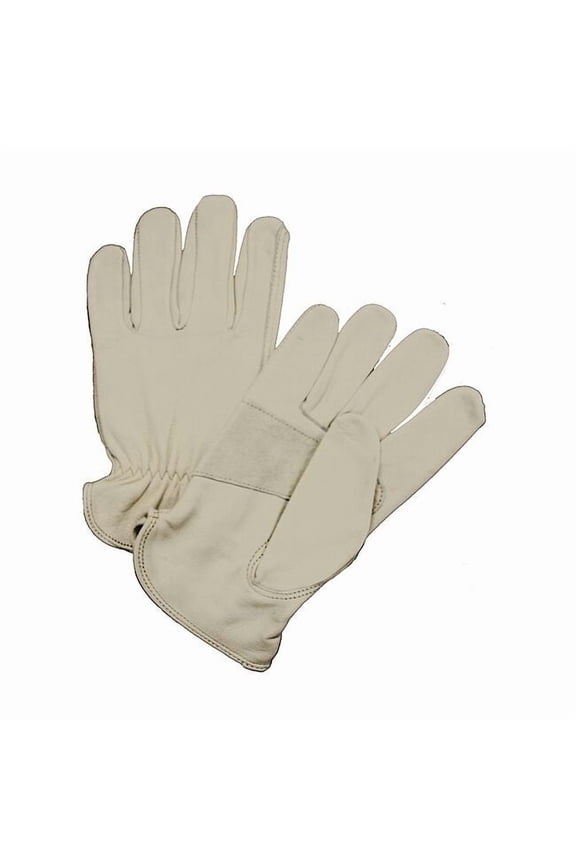 Leather Drivers Gloves, Shirred Slip-On Cuff, Keystone Thumb, Beige, XL, 12 PK 984K