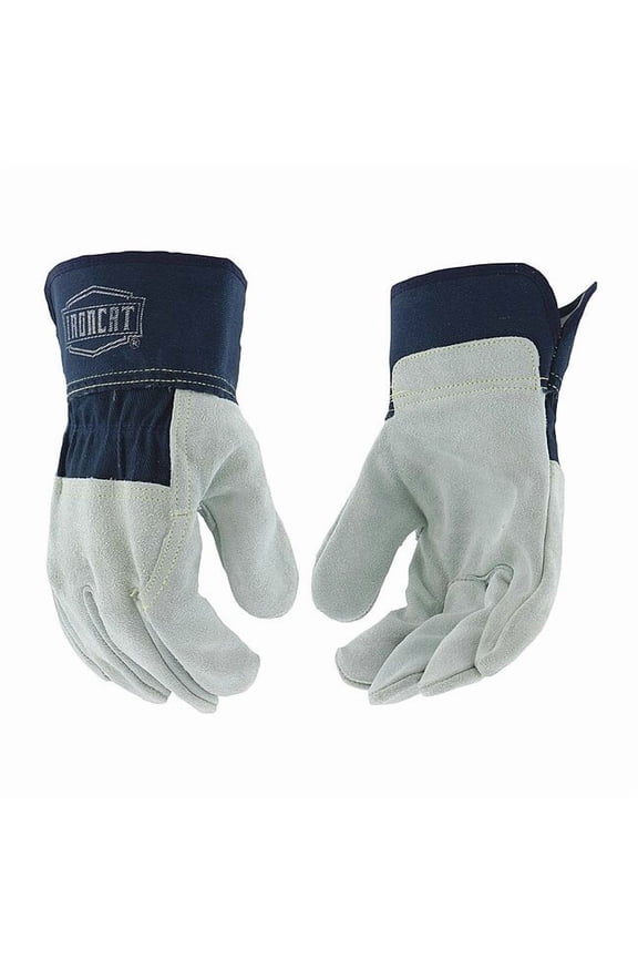 Pip Lthr Palm Gloves,Cowhide,Blu/Gray,S,PK12 IC65/S