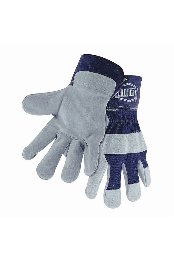Pip Lthr Palm Gloves,Cowhide,Wte/Gray,X,PK12 IC5/XL