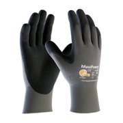Protective Industrial Products Maxifoam Lite Gray 15G Nylon Shell Black Nitrile Foam Coated Gloves Medium 12 Pairs