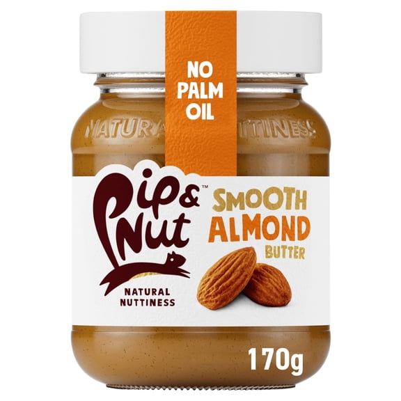 Pip & Nut Smooth Almond Butter 170G, Imported from Britain