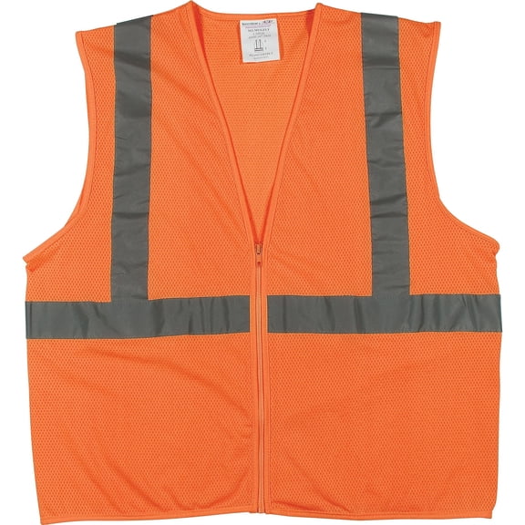 Protective Industrial Products 302MVGOR2X Ansi Class 2 Hook And Loop Safety Vest, 2x-large, Hi-viz Orange
